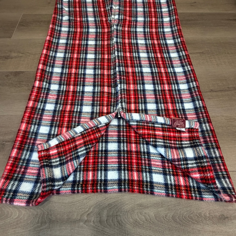 Vintage Tennessee Woolen Mills Red Plaid Stadium Blanket Acrylic USA Snuggle 74” - Picture 6 of 12